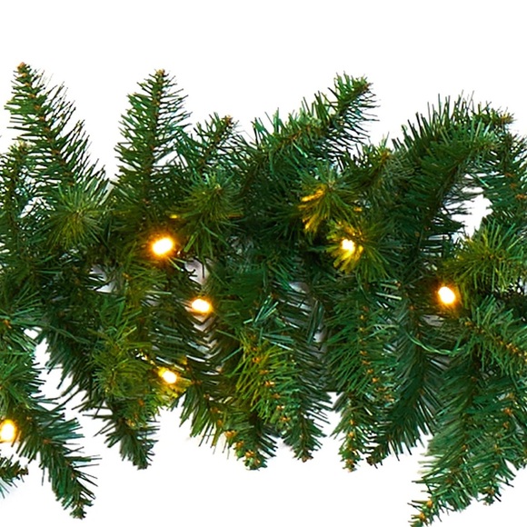 Nearly Natural 9’ Pine Lighted Garland 50 White LEDs Battery Operated NIB - Picture 3 of 4